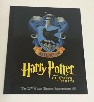 Harry Potter And The Chamber Of Secrets School Notebook Promo Vtg Ravenclaw
