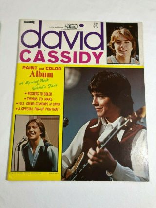 Vintage 1970 David Cassidy Paint & Color Album Partridge Family Rare