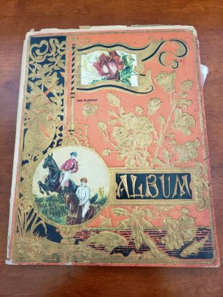 Antique Victorian Scrapbook Album Made In Germany 1880 