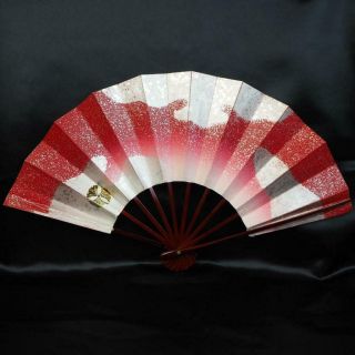 【sensu】japanese Vintage Odori Sensu,  Gold,  White,  Red,  Made In Japan.  (令s - 018g)