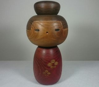 17.  5cm/410g Cute Kokeshi Doll By " Sanpei Yamanaka ".  Japanese Traditional Crafts.