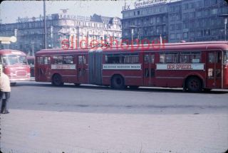 Slide Photo Frankfurt Germany Street Scene Articulated Bus Der Spiegel Ad 1964