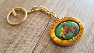 Kentucky The Bluegrass State Horse Enamelled Keychain Souvenir