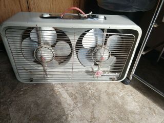 Vintage Ge General Electric Twin Fan Window Ventilator Thermostat Control