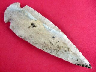 Fine Quality Authentic 4 3/8 Inch Wisconsin Dovetail Point Indian Arrowheads
