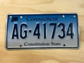 Vtg Ct Connecticut Blue Fade License Plate Tags