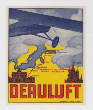 (russia,  Germany,  Airlines) Scarce Deruluft Promotional Vignette,  After 1928 Mnh