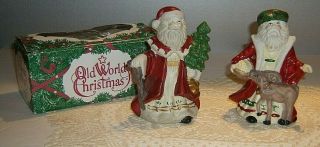 Vintage Old World Christmas Santa Figurines Crafted In Germany Set Of 2