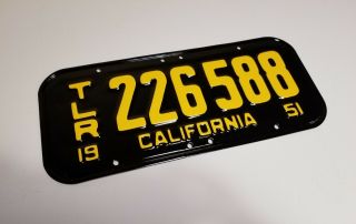 1951 California Trailer License Plate Tag 1952 1953 1954 1955 Camper Aero Camp