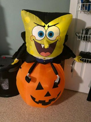 Spongebob Square Pants Halloween Vampire Dracula Airblown Yard Inflatable
