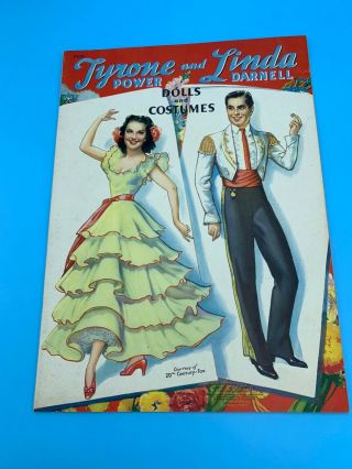 1941 Merrill Pub.  Tyrone Power & Linda Darnell Paper Dolls Book 14 