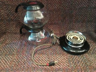 General Electric Automatic Glass Coffee Maker Vacuum Pyrex Pot W Heat Coil