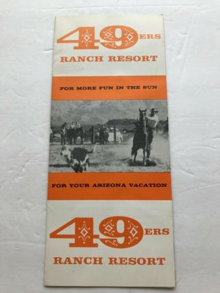 Vintage Tucson Arizona Brochure 49ers Ranch Resort