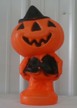 Vintage Rare Empire Plastics Halloween Jack O Lantern Pumpkin Top Hat Blow Mold