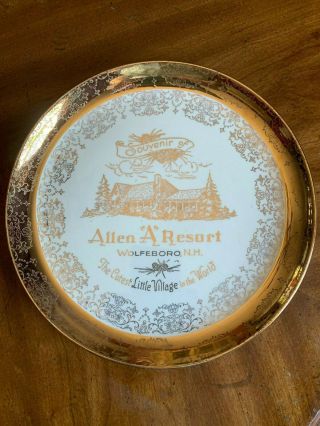 Allen A Resort Wolfeboro Nh Souvenir Plate Lake Wentworth Hampshire 10 "