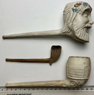 Huge Victorian Clay Pipe - Shop Display - Green Man Of The Forest