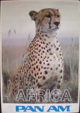 Pan Am Airways Airlines Africa 1970 Travel Poster 25x36 Nm