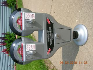 Duncan Model76 Duplex Parking Meter With Key Restored With Base