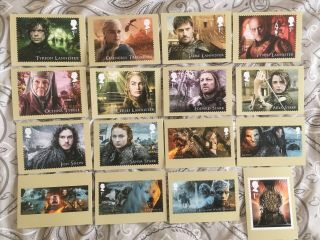 Game Of Thrones Royal Mail Postcards - Set Of 16