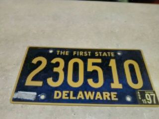 Delaware 1998 " The First State " License Plate