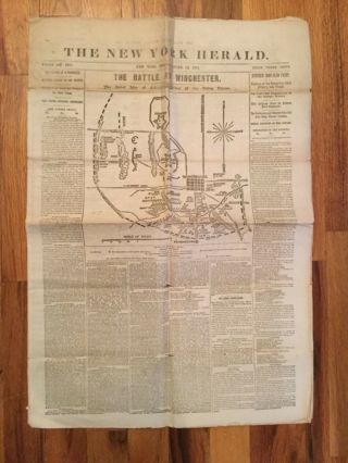 Antique Newspaper York Herald June 22,  1863 Civil War Battle At Winchester