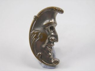 Antique Plated Metal Figural Man In The Moon Go To Bed Vesta Case Match Safe