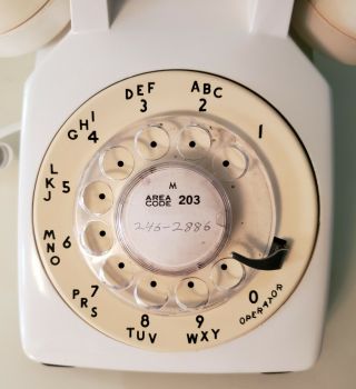Vintage Bell Systems Rotary Dial Telephone Phone Off White 5