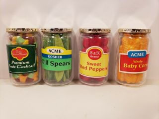 Vintage Acme Refrigerator Magnets Kitchen Canned Food Fruits Vegetables Rare