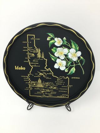 Vintage Idaho Map Metal Souvenir Tray
