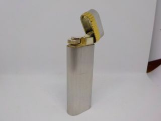 Auth CARTIER Oval Lighter Silver & Gold 2