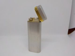 Auth CARTIER Oval Lighter Silver & Gold 3