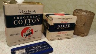 Vintage First Aid Cotton And Gauze United Drug Company