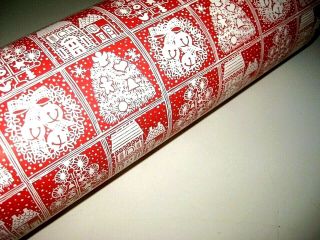 Vintage Christmas Wrapping Paper Gift Wrapping Dept Store Roll Red White 11,  Lbs