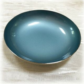 Vtg Reed & Barton Silverplate Blue Enamel Bowl 193 5.  75 " Small Nut Candy Dish