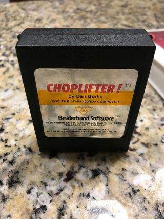 Vtg Choplifter 1982 Atari 400/800 Computer Broderbund Software Game