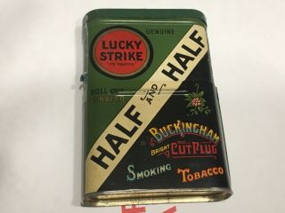 Vintage Lucky Strike Half And Half Tobacco Tin