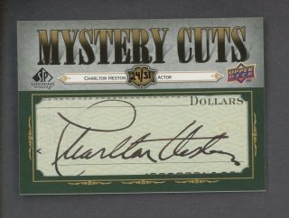 2008 Sp Legendary Cuts Mystery Charlton Heston Cut Auto Autograph