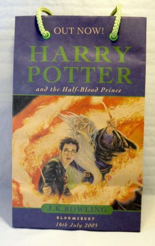 Harry Potter Half Blood Prince Bloomsbury Release Date 2005 Promotional Gift Bag