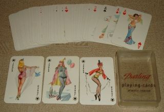 Darling Vintage Pin - Up Paintings Playing Cards By Heinz Villiger Made In Germany