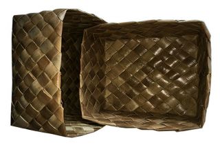 3 Lauhala Weaved Gift 7x5x3 Boxes Hawaiian Basket Keepsake Hawaii Hula Supply