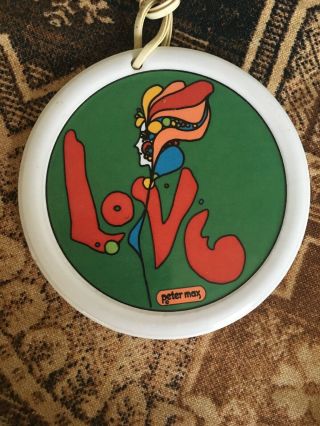 Vintage Peter Max Ceramic Love 4” Wall Hanging Coaster Decoration Mod