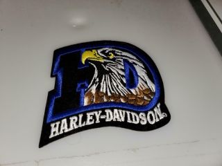 Harley Davidson Medium / Large Patch Blue With Eagle