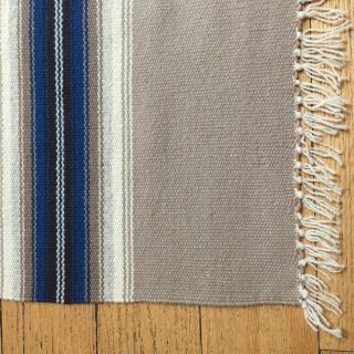 Ortegas ChImayo Mexico Indian Style 100 Wool Hand Woven Blanket Rug 72 x 34 4