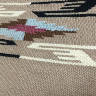 Ortegas ChImayo Mexico Indian Style 100 Wool Hand Woven Blanket Rug 72 x 34 5
