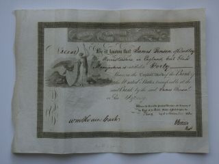 1830 Bank Of The United States Of America - Signed By Nicholas Biddle