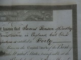 1830 Bank of the United States of America - signed by Nicholas Biddle 5