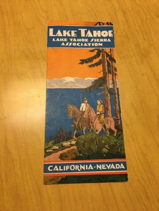 Vintage 1930s Lake Tahoe California - Nevada Sierra Association Brochure