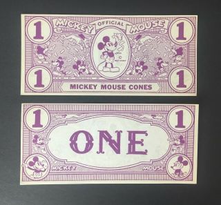 1933 Mickey Mouse Cones Dollar Disney Purple/red