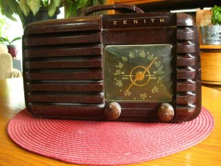 Antique Vintage Zenith 6d - 612 Bakelite Tube Radio Restore.  Very Good Cabinet.