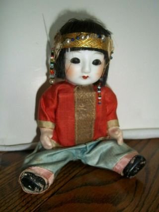 Vintage Chinese Porcelain Head Composition Body Doll 7 "